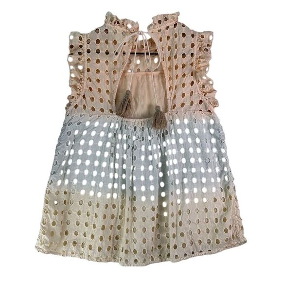 Anthropologie Ollari Ruffled Eyelet Ombré Tank Top XS Multicolor - Picture 7 of 13